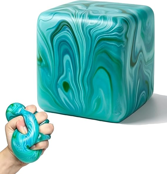 Squishy Cube Stress Relief Toy – Slow-Rise Fidget Cube for Adults & Teens, Portable Sensory Fidget Toy, Soft Squeeze Anxiety Relief, Desk & Travel Stress Ball (Green)