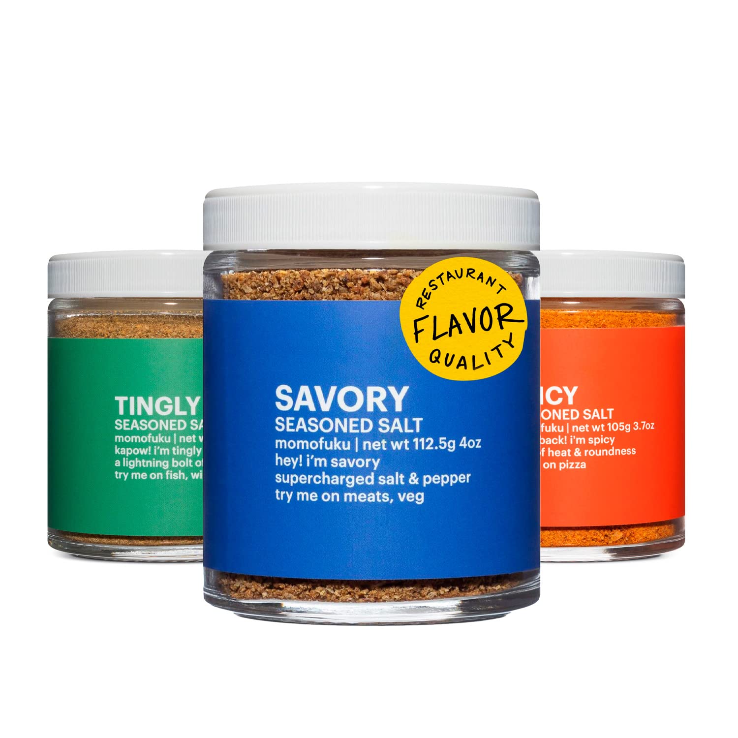Momofuku Seasoned Salt Variety Pack by David Chang, 3 Pack, Umami Seasoning for Meat, Fish, Vegetables, Chef Made for Cooking, Extra Umami
