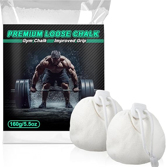 RAINFLOW 2PCS Chalk Ball - Climbing Chalk Gymnastics Magnesium Lifting for Gym, Gymnastics, Grip, Climbing, Weightlifting (5.5oz Chalk Powder)