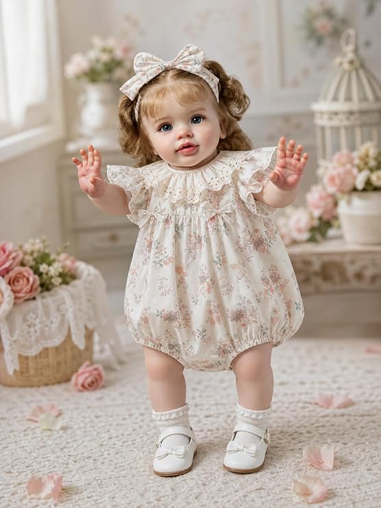 Pinky Reborn Realistic Reborn Toddler Dolls Girl 26 Inch 66cm Reborn Baby Dolls that Look Real Lifelike Newborn Baby Doll Weighted Soft Cloth Body Birthday Gift Set for Kids Age 3+