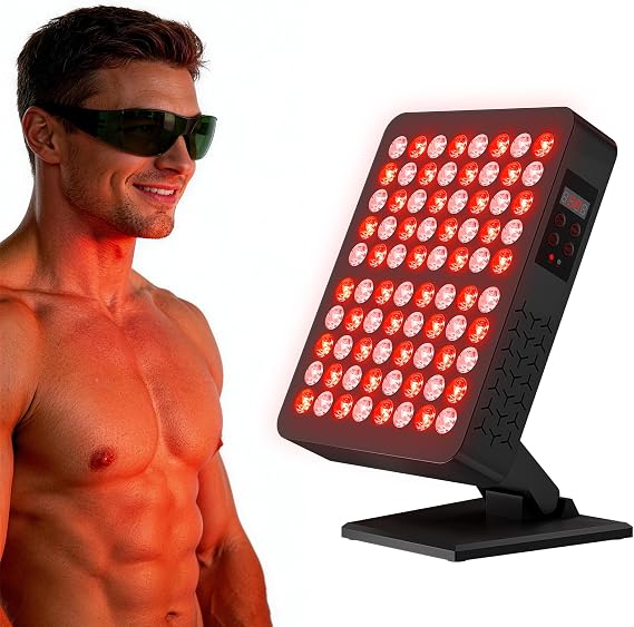 Red & Infrared Light Panel, 660nm & 850nm LED Therapy Full Body Wellness Device with Cooling Fan, 80 Dual-chip LEDs Light-Therapy Device for Home, Office