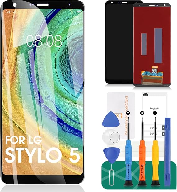 for LG Stylo 5 Stylus 5 Screen Replacement Stylus 5 LCD Screen LM-Q720 Q720CS/PS Q720MS/US 6.2" LCD Display Touch Digitizer Assembly (Black)