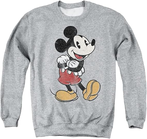 Cotton Soul Disney Mickey Mouse Classic Pose Crew Sweatshirt Heather Grey