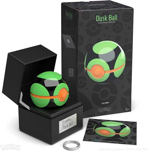 The Wand Company Original Poke Ball Authentic Replica - Realistic, Electronic, Die-Cast Poke Ball with Display Case Light Features Officially Licensed by Pokemon