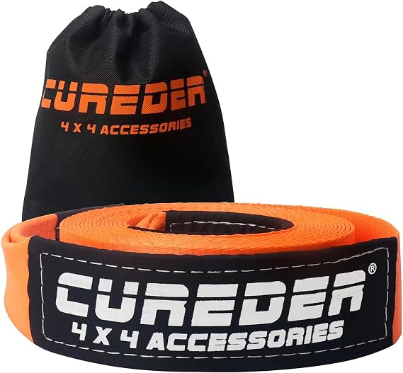 Tow Strap - 3'' x 20ft Recovery Strap,Lab Tested 35,121 lb Break Strength Snatch Strap, Suitable for Emergency Off-Road Vehicles and Trucks, Get Your Vehicle Out of Any Situation