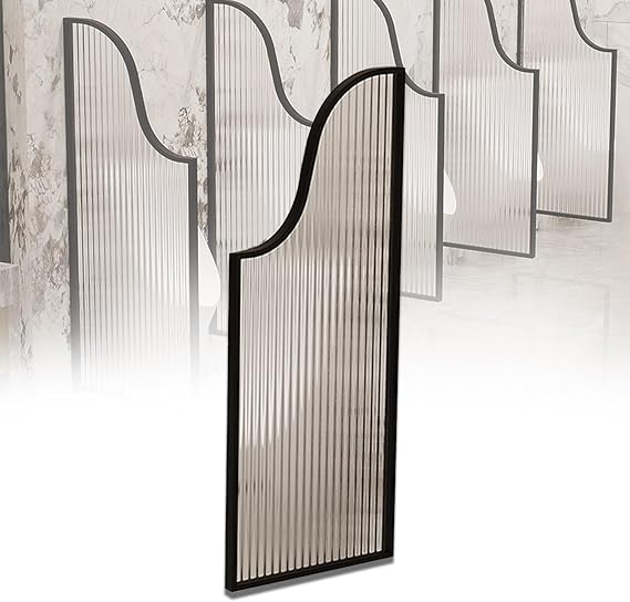 Urinal Partition Toilet Urinal Partition with Stainless Steel Corner Code,Tempered Glass Urinal Partition for Privacy Protection,for Public Place, Shopping Malls,1pcs(Black)