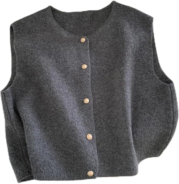 Cardigan Sweater for Women Knitted Sleeveless Vest Women's Autumn and Winter Casual Sweater Vest Slim Fit Casual Top