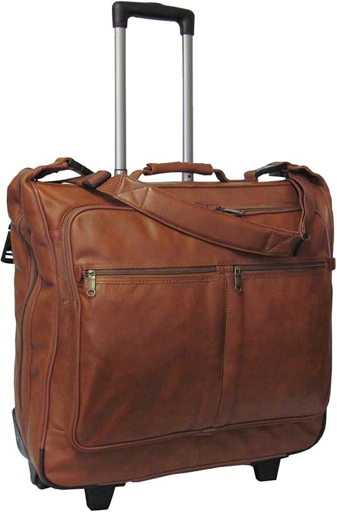Amerileather Rolling Leather Garment Bag (Brown) (#2482-2)