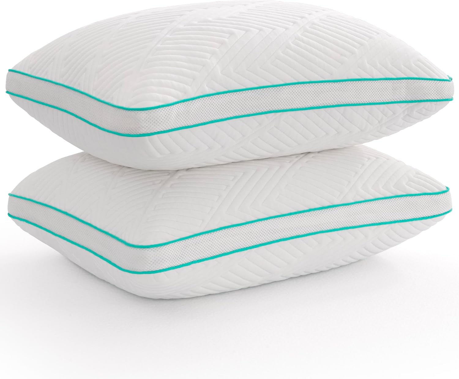Pillows 2 Pack, Shredded Memory Foam Pillow, Hypoallergenic Hotel Bed Pillows for Comfortable Sleeping, Machine Washable, Standard Size 51x66cm