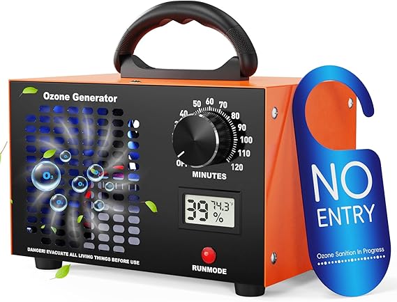 Ozone Generator Odor Eliminator Machine - 2-In-1 Air Ionizer Purifier 160,000mg/H High Capacity O3 Deodorizer With Temp/Humidity Display, Ozonator For Home, Car, House, Hotel, Kitchen, Pet Areas