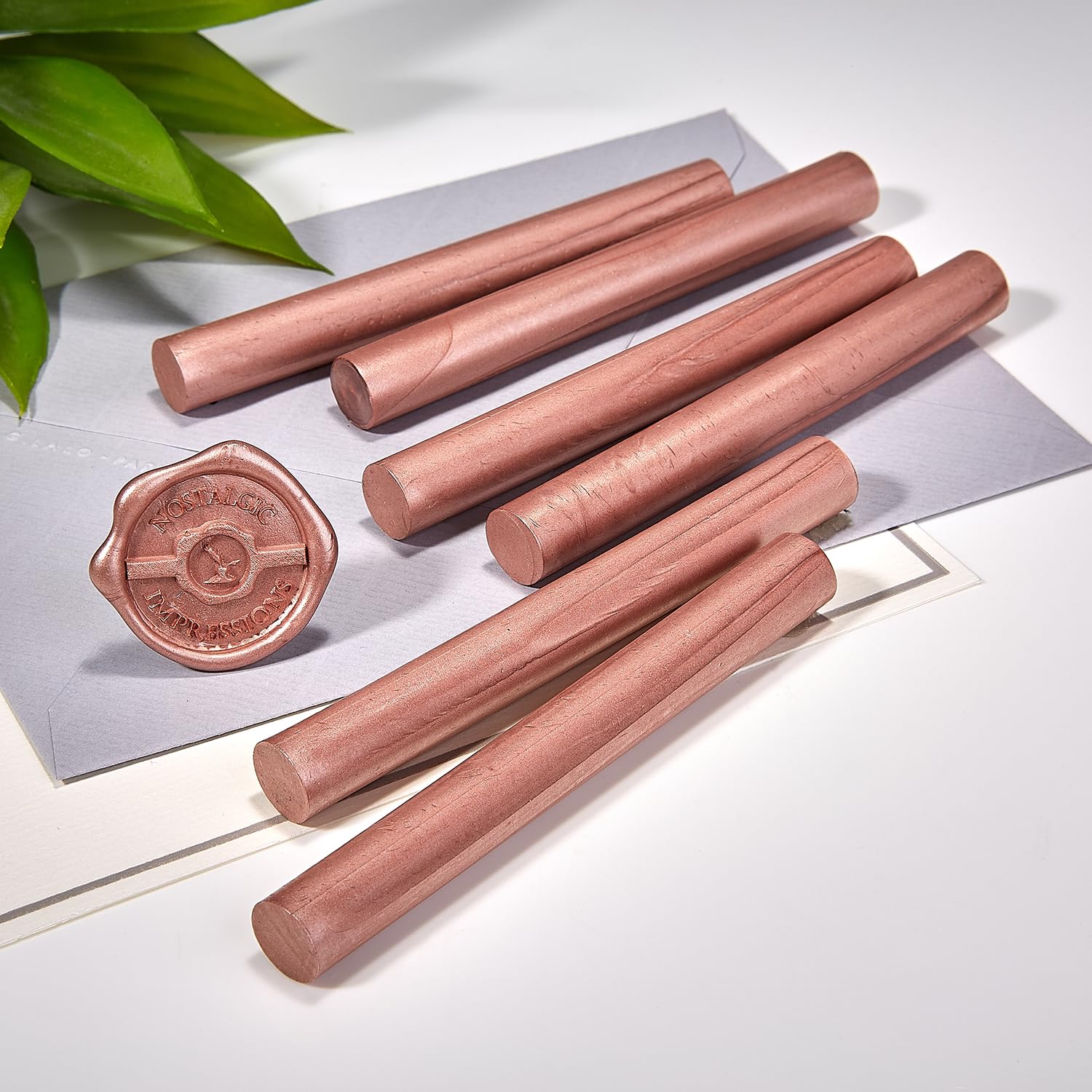 Rose Gold Premium Glue Gun Sealing Wax for Wax Seal Stamps, Letters, Wedding Invitations-Pack of 6