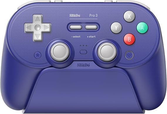 8BitDo Pro 3 Bluetooth Controller for Switch/Switch 2 -TMR joystick, replaceable ABXY button, professional back button, charging dock, hole effect trigger, Purple for Windows, Apple, SteamOS, Android