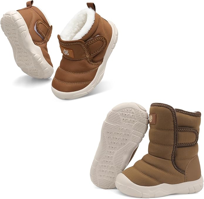 QFH Toddler Boys Girls Winter Warm Shoes Size 18-24 Months and Size 6.5