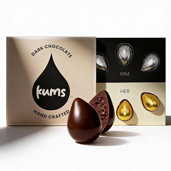 Kums Dark Chocolate Tabs for Couples (1 Box) Premium Dark Tab Chocolate for Men & Women | Vegetarian Delight Ideal for a Delightful Experience