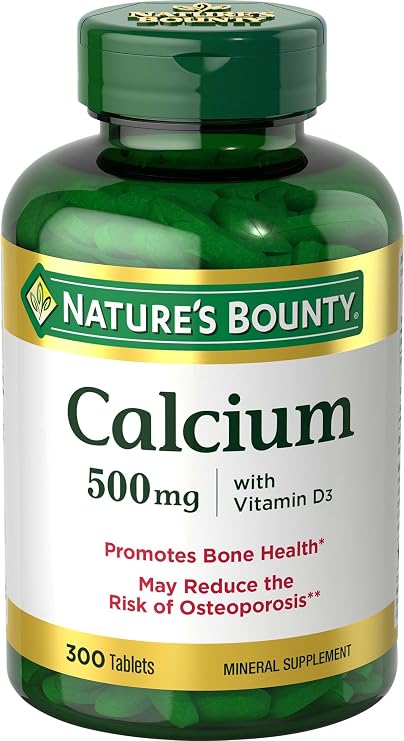 Natures Bounty Calcium Plus 400 IU Vitamin D3, Immune Support & Bone Health, 300 Tablets