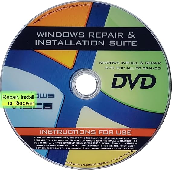 Win Vista AIO 32/64bit Compatible Install & Repair DVD Starter, Basic, Premium, Business, Enterprise, and Ultimate