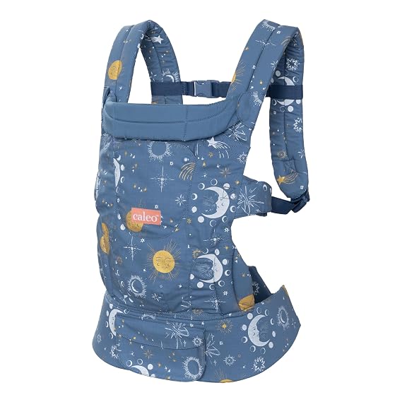 Baby Trend Caleo Charm Deluxe 3in1 Newborn Carrier, Calypso 100% Cotton, Machine Washable, Lumbar Support & Weather Protection