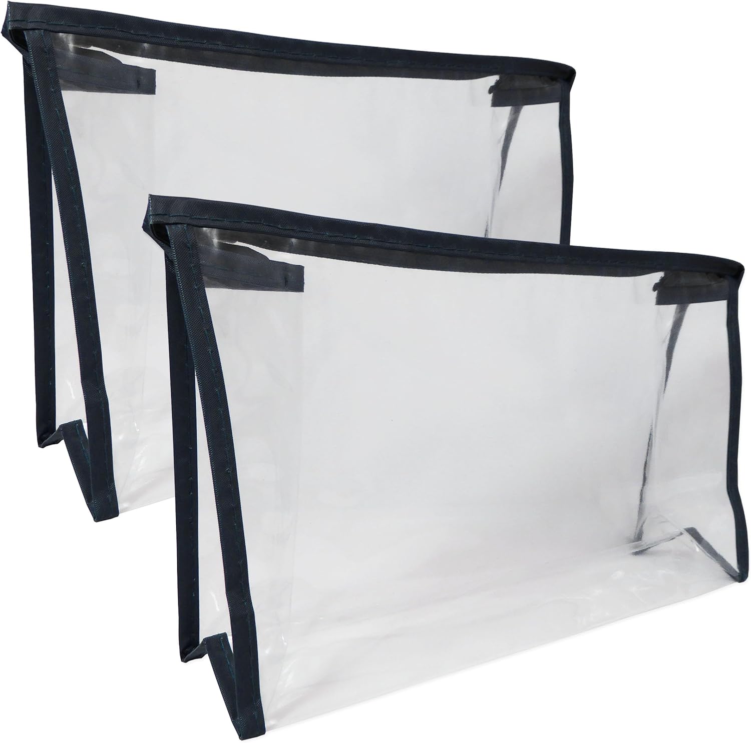 2 x Clear Toiletry Bag ~ Cosmetics PVC Travel Liquids Transparent