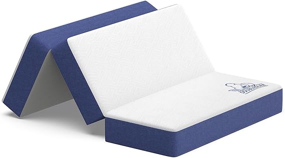 Folding Mattress single 6 Inch Height 90x190x15cm | Foldable Single Size Memory Foam Mattress, 3 Fold Easy Storage With Washable Cover for Travel, Camping, Caravans, Guest Bed