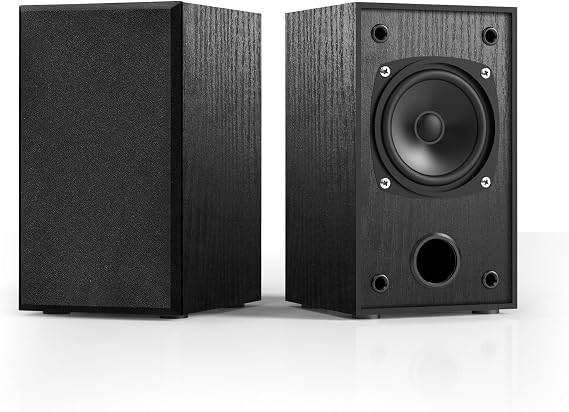 Passive Bookshelf Speakers for Record Players and Home Theater Systems, Midrange and High-Frequency Stereo Speakers, Black(Requires Amplifier or Receiver to Operate)