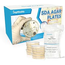 Sabouraud Dextrose Agar (SDA) Plates - 10 Prepoured Dishes for Clean Environment Monitoring & Educational Use