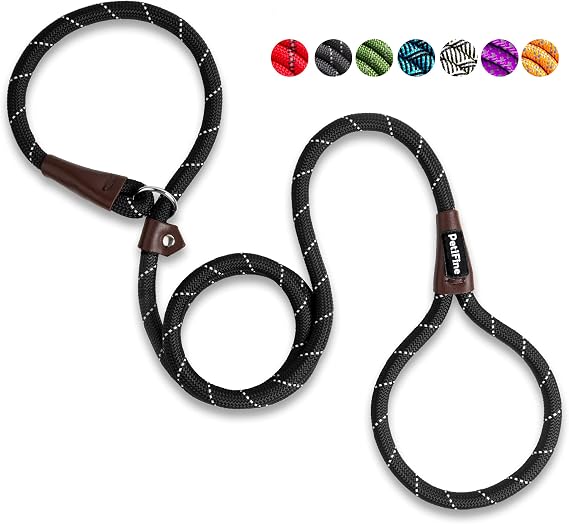 PetiFine Slip Lead Dog Leash Reflective, 6FT x 1/2" Heavy Duty Slip Leash