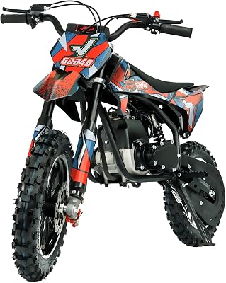 FRP OGM40 Kids Dirt Bike, 40CC 4-Stroke Dirt Bike for Kids, Gas Powered Off-Road Mini Bike with Front and Rear Disc Brake, Up to 20 Mph, Weight Support Up to 132 LBS（Red）