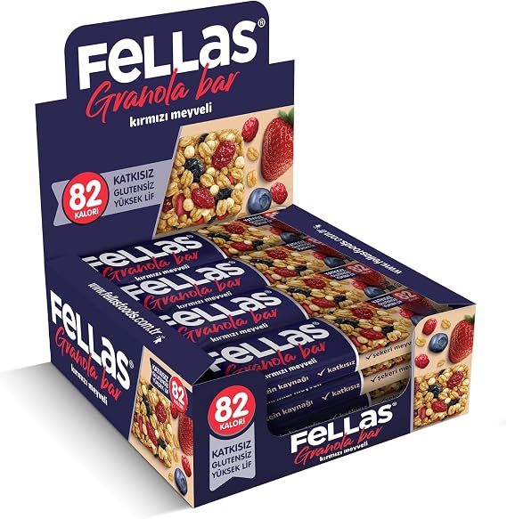 Fellas Granola Bar Red Fruity, 23 Grams, 12 Pieces