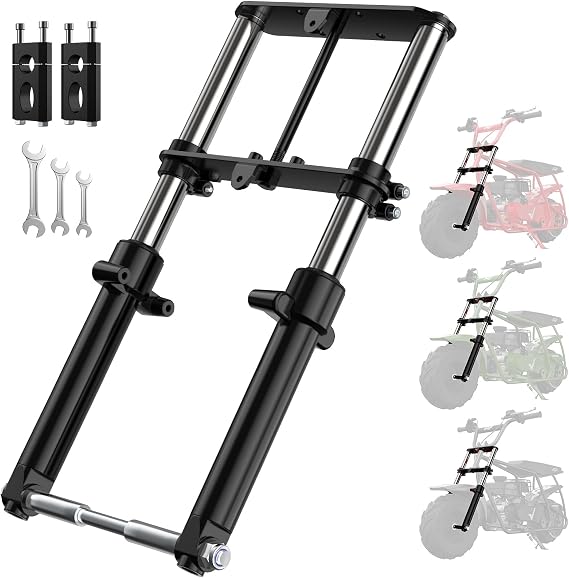 FRP Minibike Suspension Kit -Mini Bike Front Fork, Black with Clamps