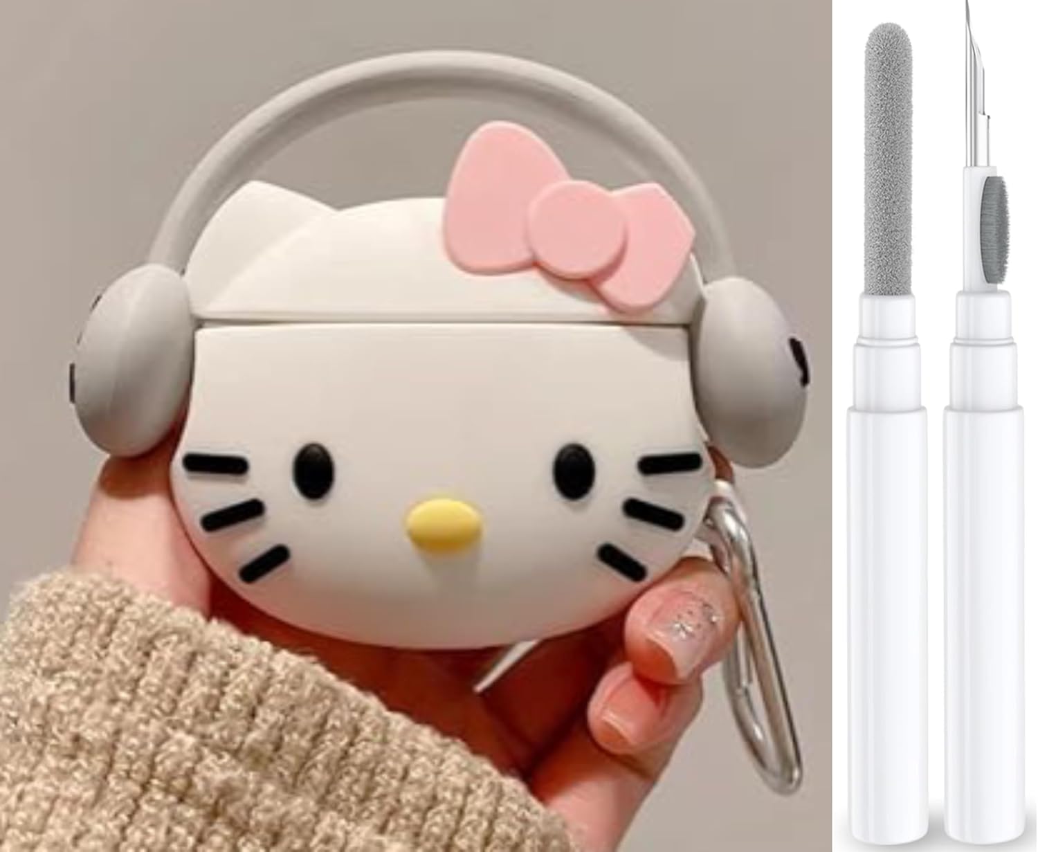 AirPods Pro 2 Case with Cleaner Kit Protection for Wireless Charging for AirPod Pro 1st  2nd Gen 20222019 Kitty White