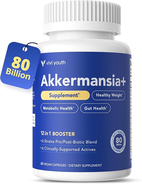 Akkermansia Muciniphila Probiotic, 80 Billion CFU, 60 Capsules