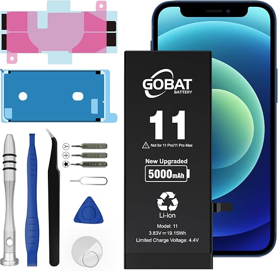 Replacement for iPhone 11 Battery,5000mAh High Capacity Battery for iPhone 11 Model (A2111 A2221 A2223) with Replacement Tool Kits