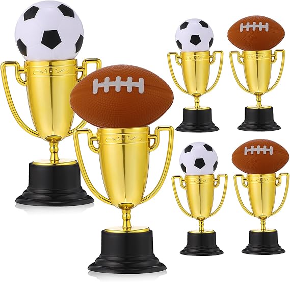 Toyvian 6pcs Mini Trophy Cups Sports Party Favors Award Trophies for Decor Competition