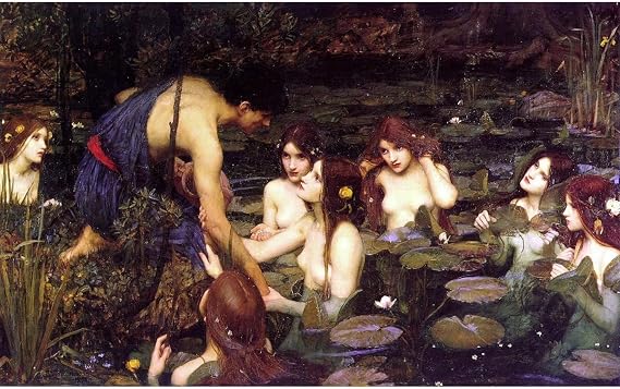 Waterhouse Hylas and the Nymphs Manchester Art Gallery 1896.15 n2 - Stretched & Ready to Hang Canvas Wall Decor Modern Art Print Home gift Museum-Quality Wall Decor 22x30 Inch