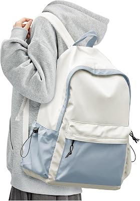 BJLFS Blue White Backpack for Women Men, Gym Backpack for Women Foldable Outdoor Weekender Gym Bag, Waterproof Sports Back Pack & Dance Yoga travel Bag
