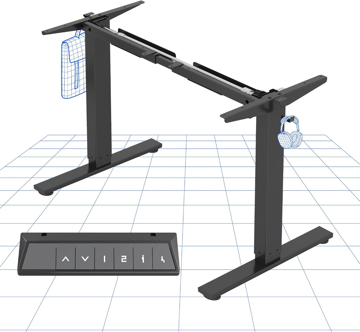 FLEXISPOT Height Adjustable Electric Standing Desk Frame Ergonomic Sit-stand Workstation with Memory Smart Panel EN12 Stage | Black