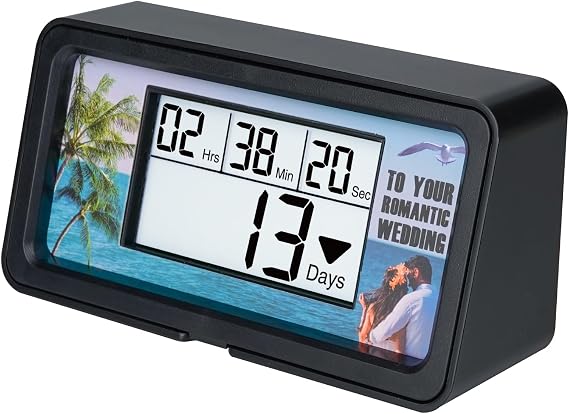Runleader Digital 9999 Days Countdown Clock,Target Events Tracking Timer,Backlight Display,Buzzer Alarm Reminder for Vocation Wedding New Born Graduation Birthday Halloween (Black)