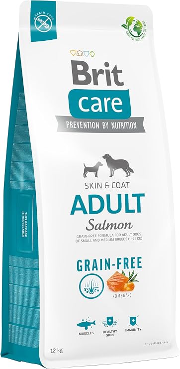 Brit Care Skin & Coat, Deri Ve Tüy Hassasiyeti Olan, Yetişkin Köpekler İçin, Tahılsız, Somon Balıklı Kuru Mama, 12 kg