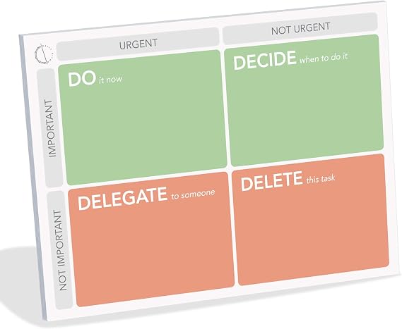 Large Eisenhower Matrix Sticky Notes, 50 pages, 8x6 by DAILY RITMO