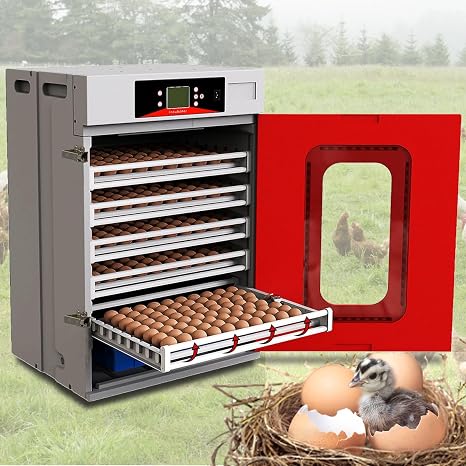 400-Egg Incubator, Fully Automatic Intelligent Incubator with Hatching & Brooding Functions, Drawer-Type, Suitable for Chicken, Duck, Goose, Quail, Peacock & Parrot Eggs, 110V/220V, New PE Material