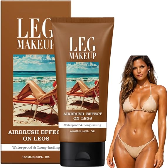 100ml Leg Makeup Waterproof No Transfer,Body Coverage Foundation Full Coverage Waterproof,Leg and Body Makeup to Cover Veins,Long Lasting Moisturizing Concealer,Naturally Blends Skin (#3Deep Brown)