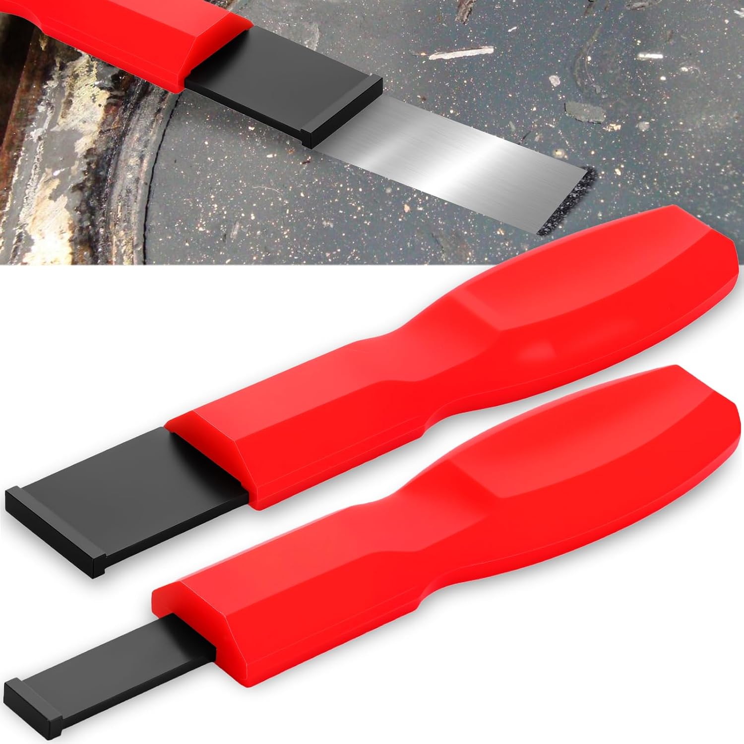 Carbide Scraper, Enduring Carbide Gasket Scraper for Metal and Automotive, 1-14 Inch and 58 Inch Carbide Scraper Set for Gasket Rust Carbon