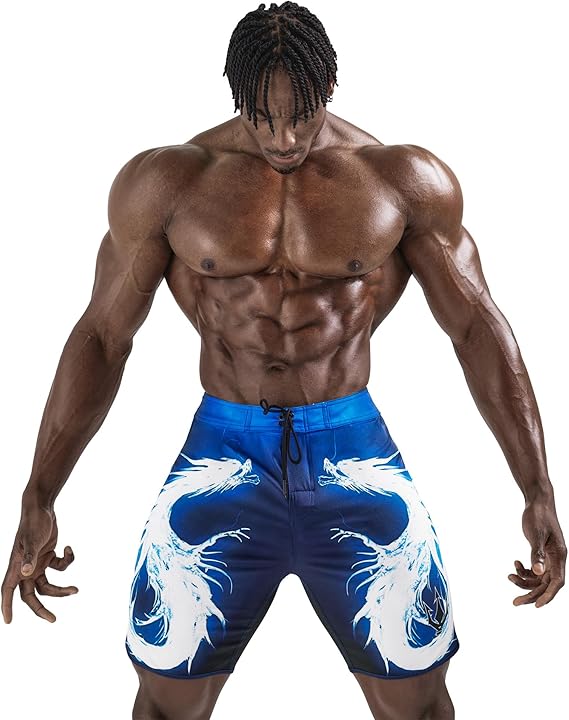 FIED Mens Physique Shorts Posing Trunks Competition Double Dragon