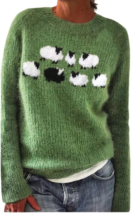 Womens Argyle Vintage Pullover Sweaters Winter Fall Stripes Casual Loose Long Sleeve Knitted Sweater Tops