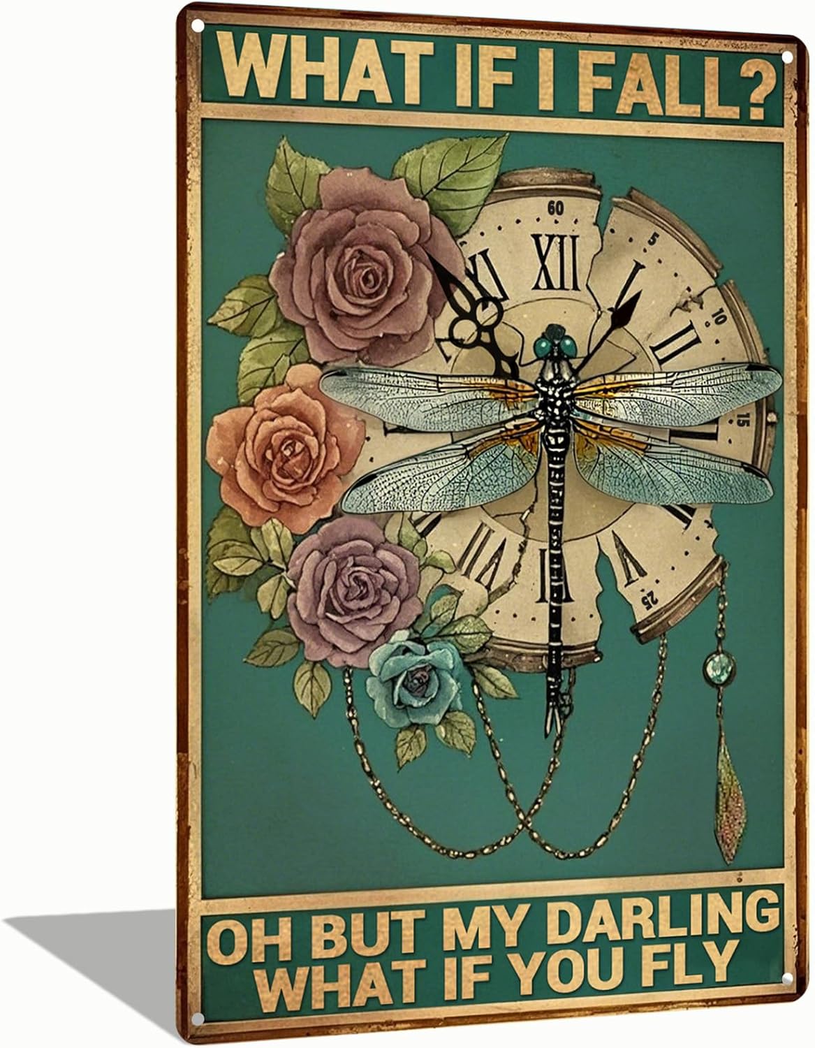 Vintage Metal Tin Signs What If I Fall？ Home Bar Kitchen Hotel Bedroom Living Room Cafes Wall Decor 8x12 Inch (2538)