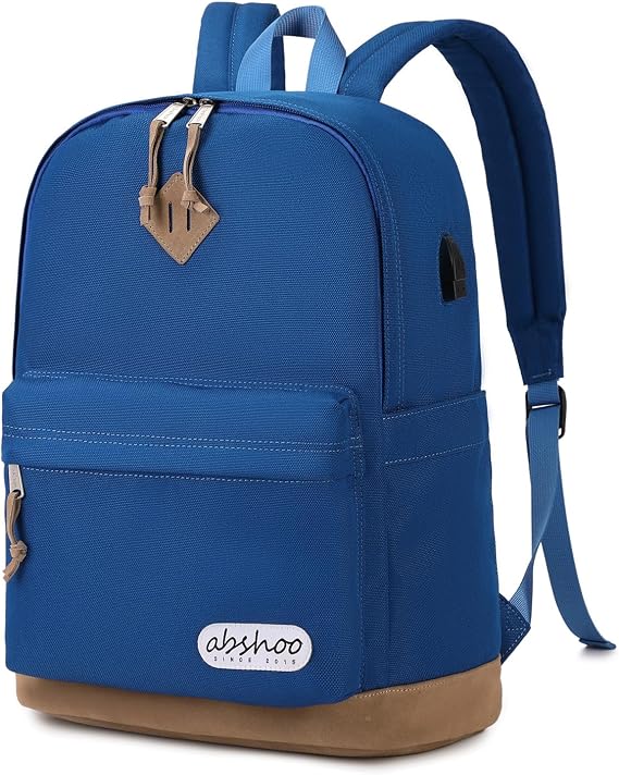abshoo Basic Students Backpack For School Middle High School Water Resistant College Bookbag Travel Daypack (Klein Blue)