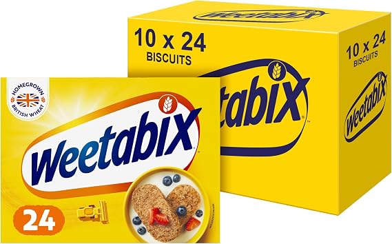 Weetabix, Breakfast, Packed with Fibre, High in Vitamin D, Source of Iron, (Pack of 10)24 Biscuits (430g)
