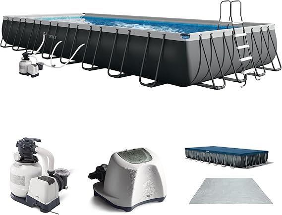 INTEX Ultra XTR 32ft x 16ft x 52in Above Ground Swimming Pool Set Bundle