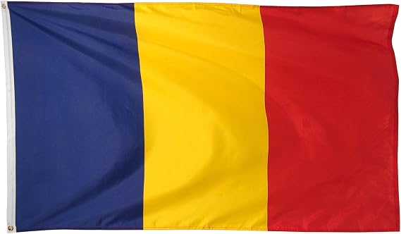 Online Stores Romania Printed Polyester Flag, 3 by 5-Feet,Red, Yellow, Blue