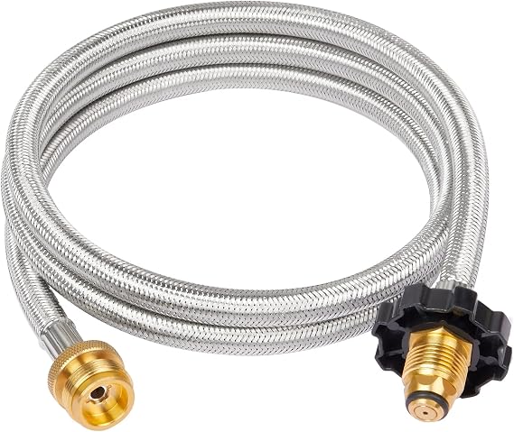 GASPRO 5FT Propane Hose Adapter 1lb to 20lb, Propane Refill Adapter for 1 lb Tanks, Compatible with Griddle, Camping Stove, Buddy Heater, Grill, Connects to 5-100lb Propane Tank